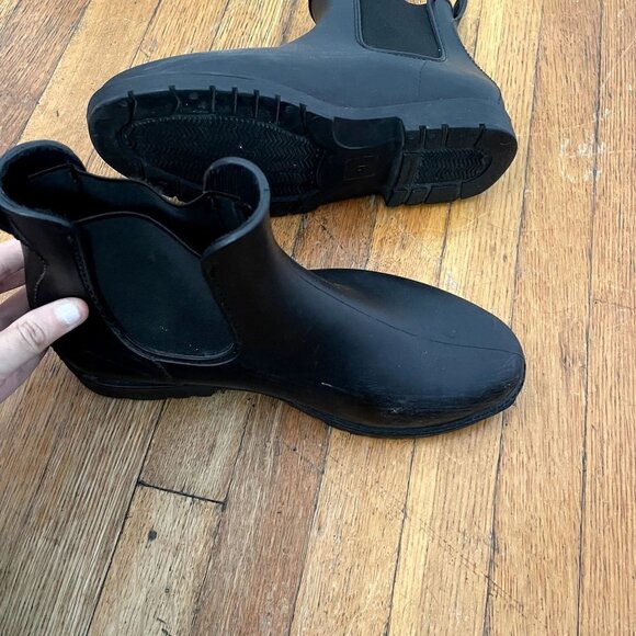 Classic black rainboots waterproof comfortable shoes boots style fall autumn - Picture 2 of 4